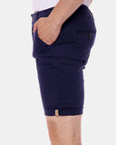 Navy Casual Turnup Cotton Shorts