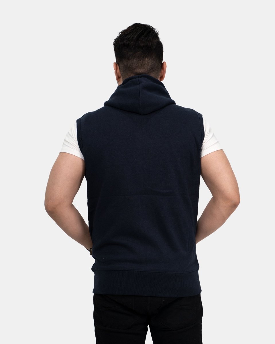 Navy Casual Zip - Up Men's Hoodie