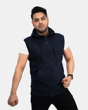 Navy Casual Zip - Up Men's Hoodie