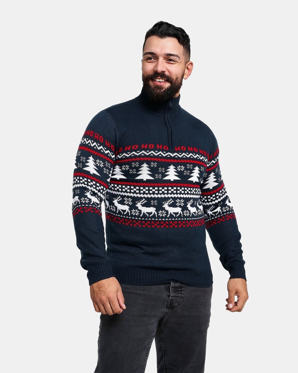 Navy Chunky Knit Christmas Jumper