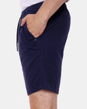 Navy Elasticated Waist Cotton Casual Shorts