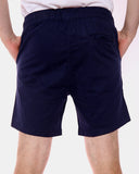 Navy Elasticated Waist Cotton Casual Shorts