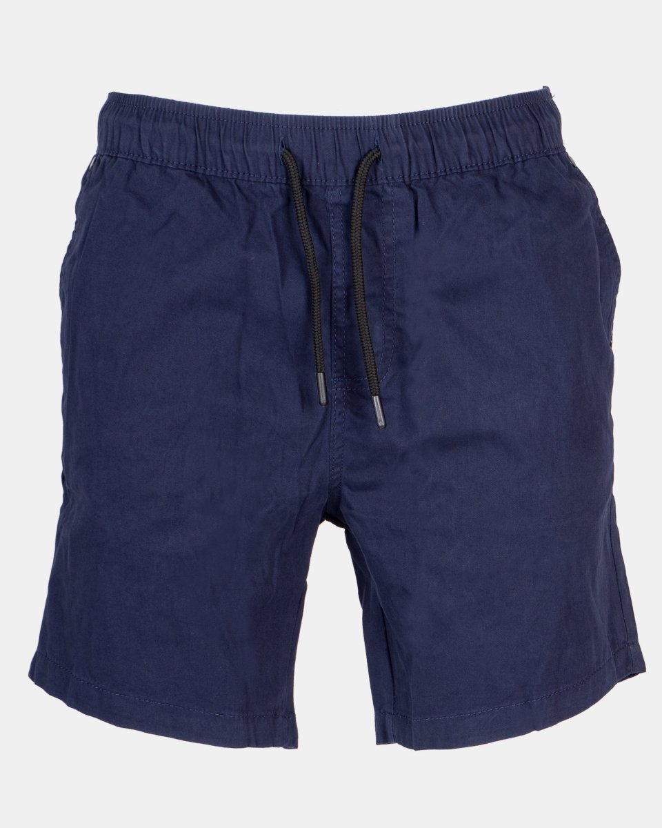 Navy Elasticated Waist Cotton Casual Shorts