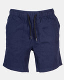 Navy Elasticated Waist Cotton Casual Shorts