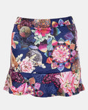 Navy Girls High Waist Floral Mini Skirt