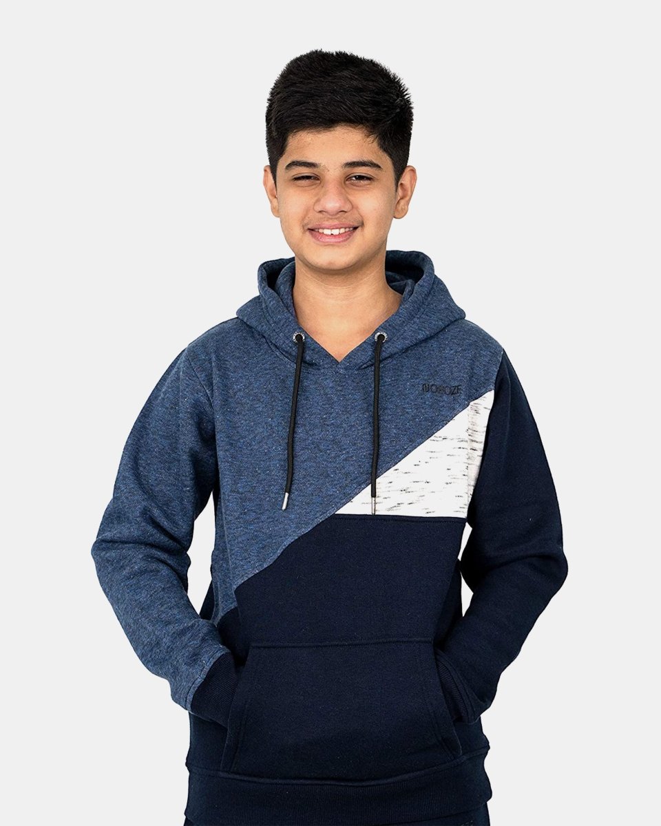 Navy Grey Contrast Panel Jogging Suit