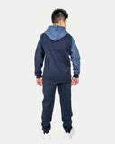 Navy Grey Contrast Panel Jogging Suit
