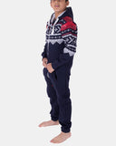 Navy Kids Aztec Hooded Onesie