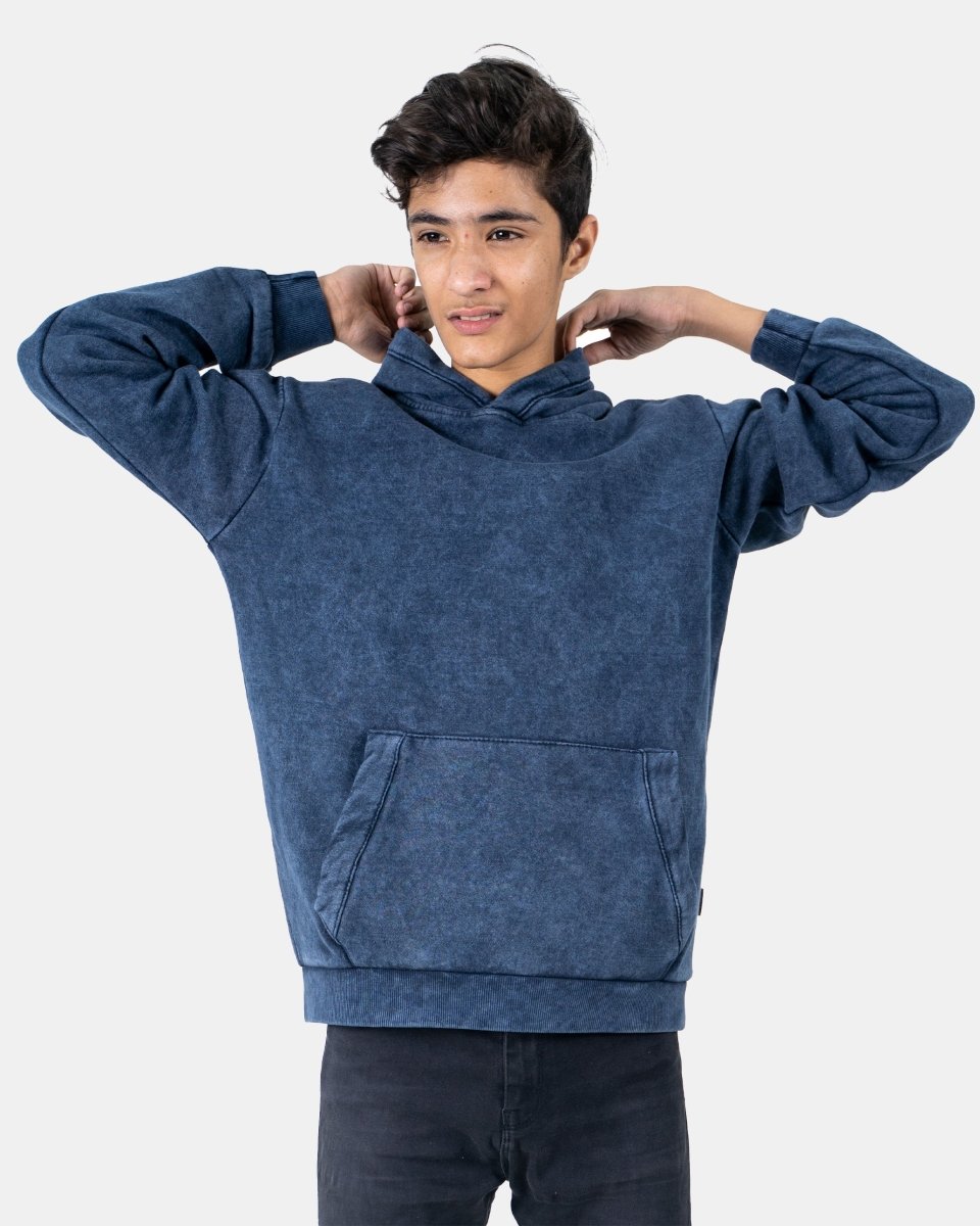 Navy Kids Bleach - Effect Hoodie