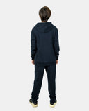 Navy Kids Plain Hooded Tracksuit