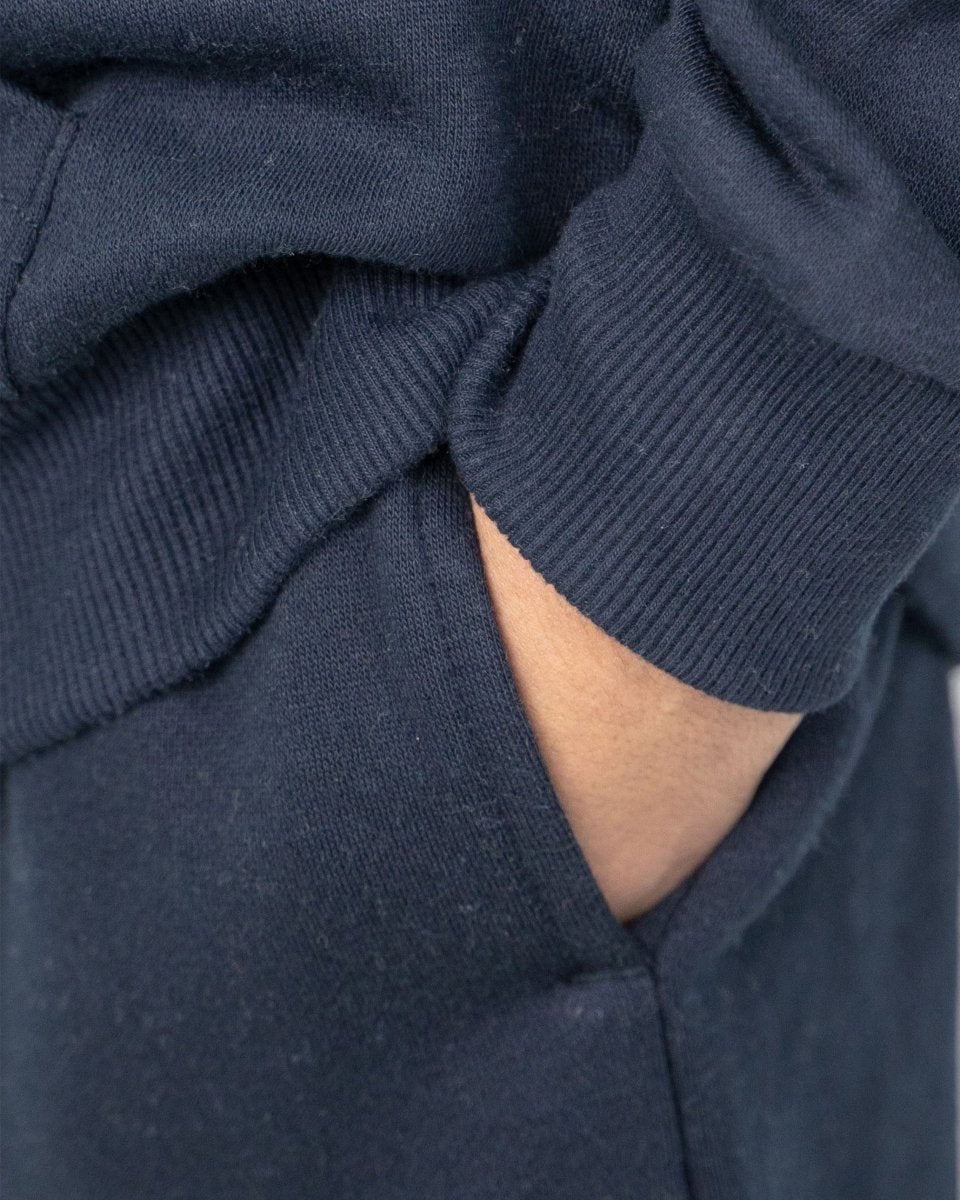 Navy Kids Plain Hooded Tracksuit