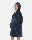 Navy Kids Sherpa Lining Hoodie