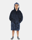 Navy Kids Sherpa Lining Hoodie
