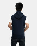 Navy Kid's Sleeveless Casual Hoodie
