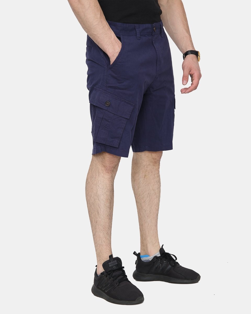 Navy Knee Length Cargo Shorts