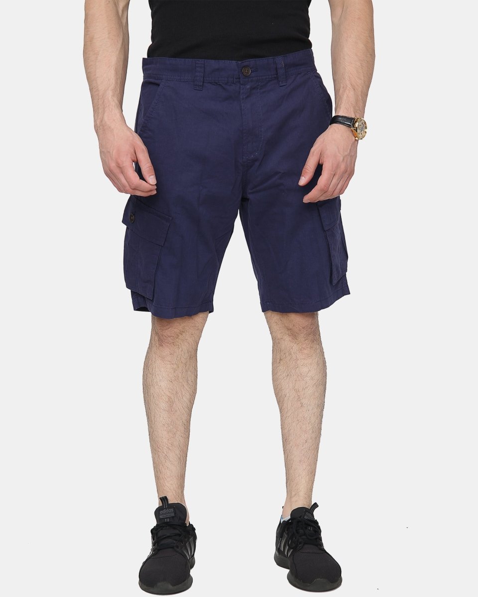 Navy Knee Length Cargo Shorts