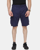 Navy Knee Length Cargo Shorts