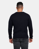 Navy Mens Cable Knit Jumper