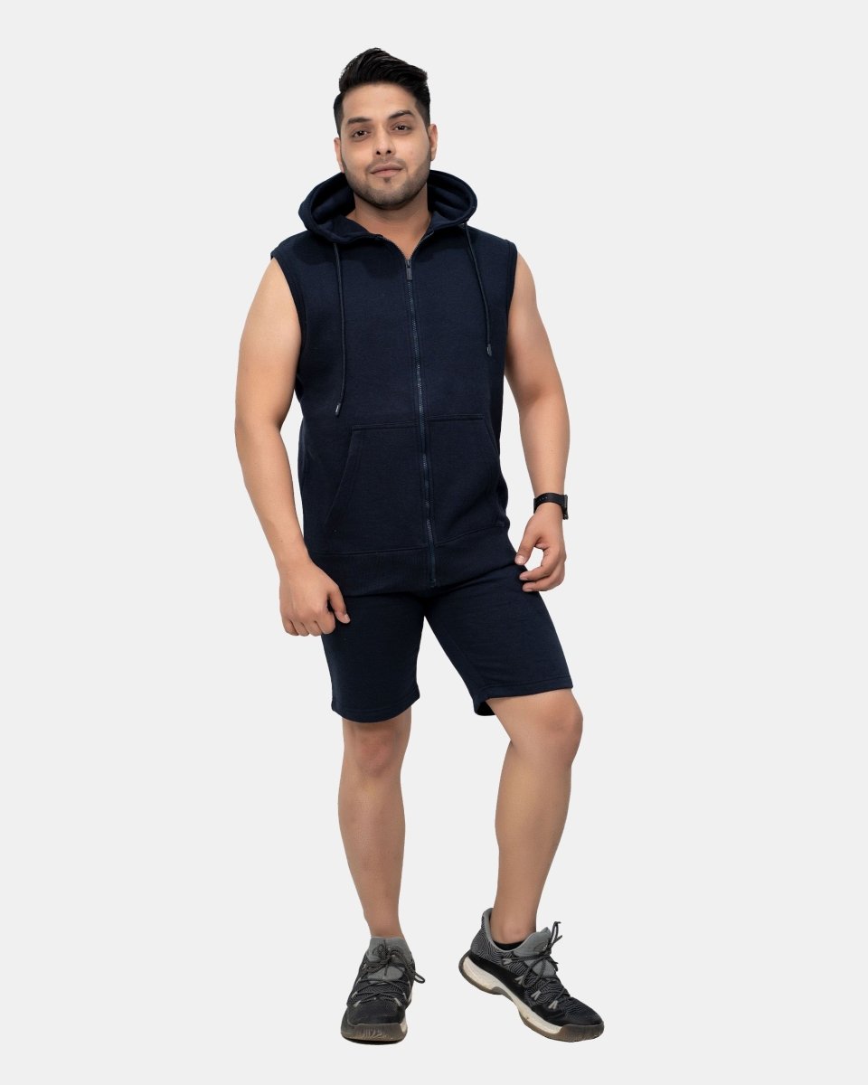 Navy Mens S - Less Short Tracksuit Set