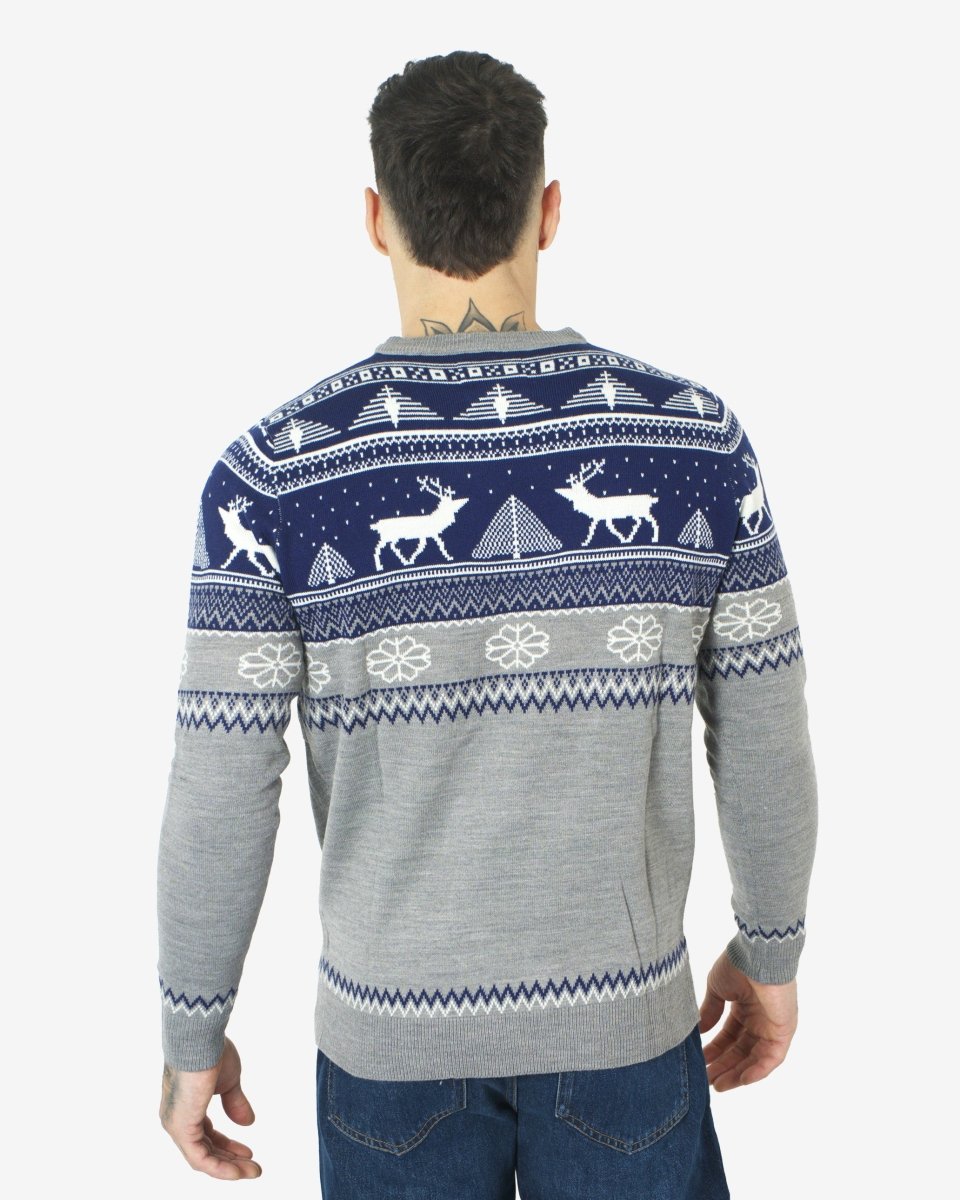 Navy Moose Knitted Men’s Xmas Jumper