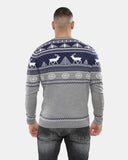 Navy Moose Knitted Men’s Xmas Jumper