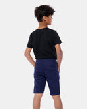 Navy Plain Cotton Drawstring Short