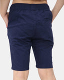 Navy Plain Cotton Drawstring Short