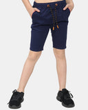 Navy Plain Cotton Drawstring Short - Noroze