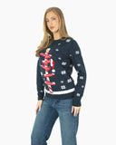 Navy Pub Novelty Womens Xmas Jumper