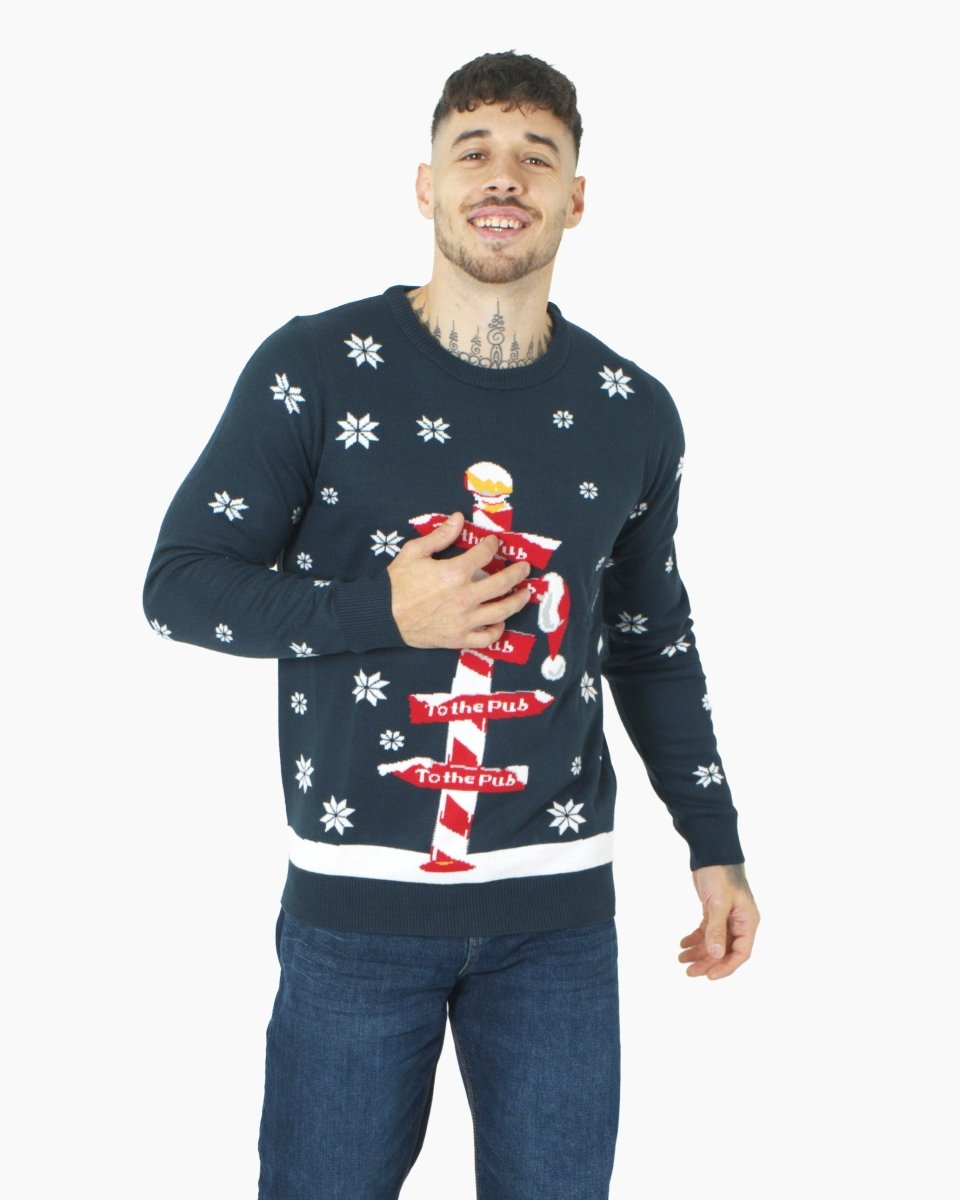 Navy Pub Novelty Xmas Jumper