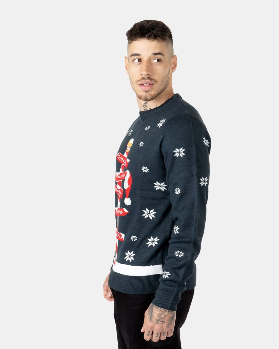 Navy Pub Reindeer Novelty Jumpers