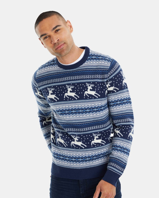 Navy Retro Christmas Jumper