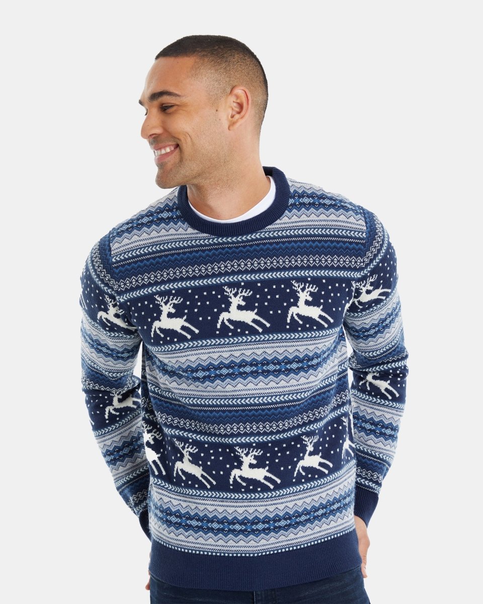 Navy Retro Christmas Jumper