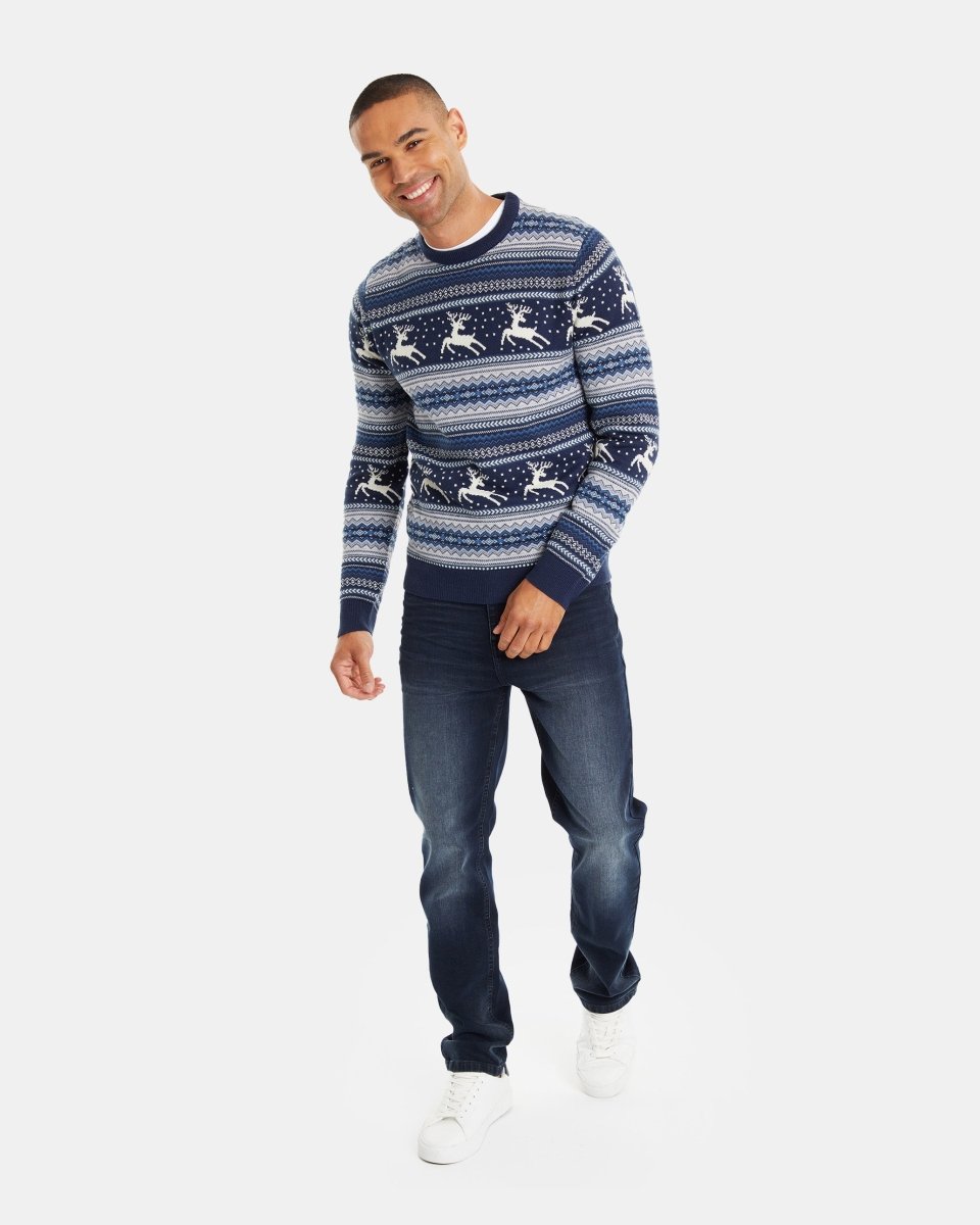 Navy Retro Christmas Jumper