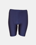 Navy Shiny Nylon Lycra Shorts: