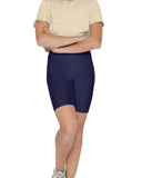 Navy Shiny Nylon Lycra Shorts: