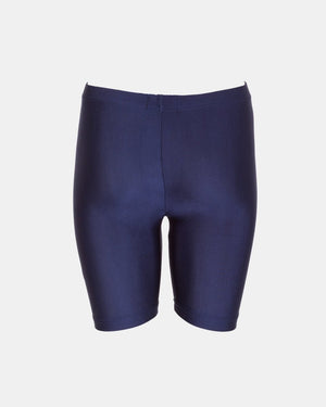 Navy Shiny Nylon Lycra Shorts: