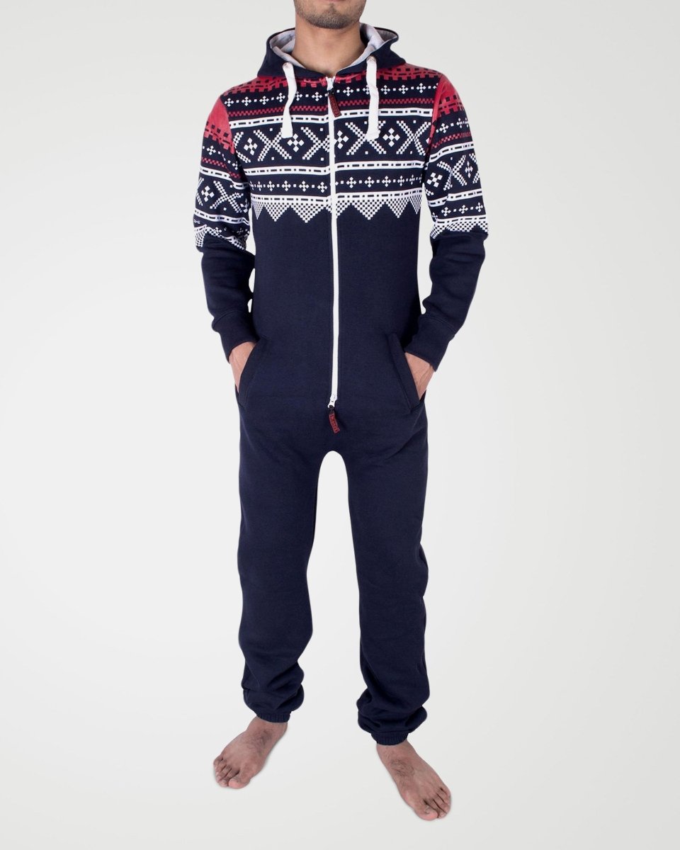 Navy Stylish Aztec Mens Onesie