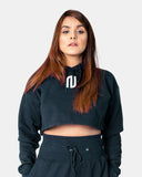 Navy Womens Crop Top Tracksuit