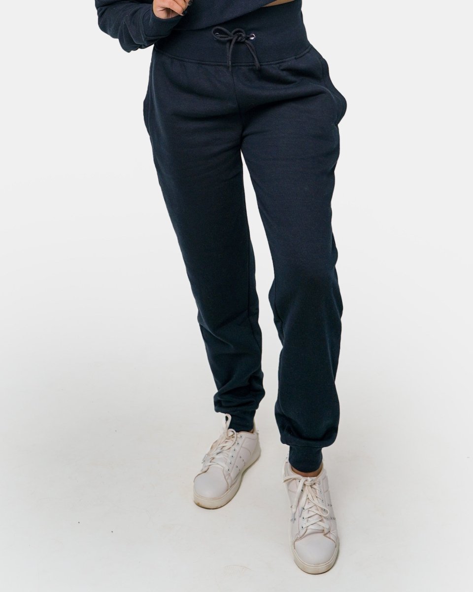 Navy Womens Ribbed Hem Tracksuit