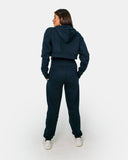 Navy Womens Ribbed Hem Tracksuit