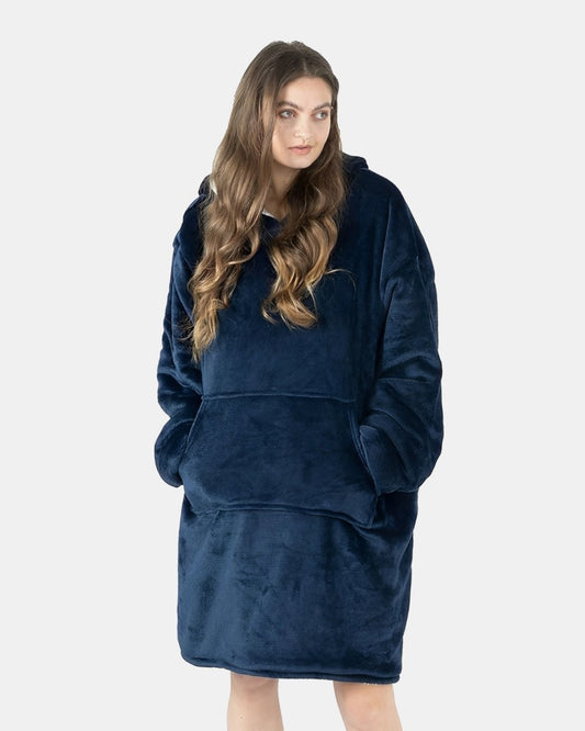 Navy Women's Sherpa Lining Hoodie
