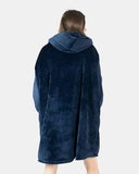 Navy Women's Sherpa Lining Hoodie