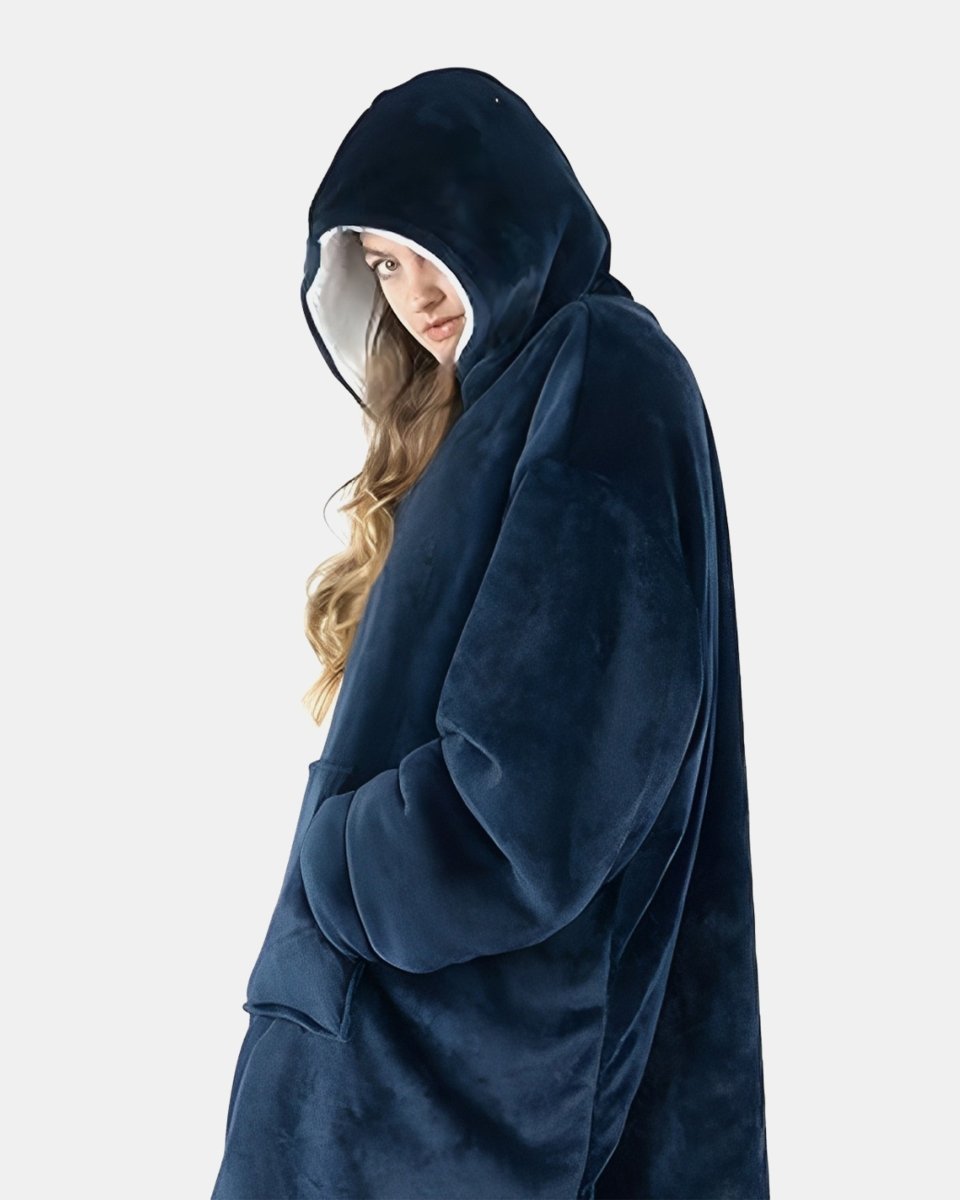 Navy Women's Sherpa Lining Hoodie