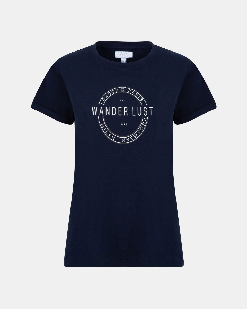 Navy Womens Wanderlust Printed T-Shirt