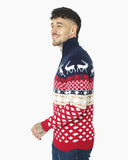 Navy Zip Neck Chunky Knit Christmas Jumper