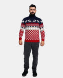 Navy Zip Neck Chunky Knit Christmas Jumper