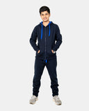 Navy/Blue Contrast Fleece Tracksuit