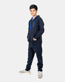 Navy/Blue Contrast Fleece Tracksuit