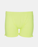 Neon Green Girls Stretch Shiny Shorts: